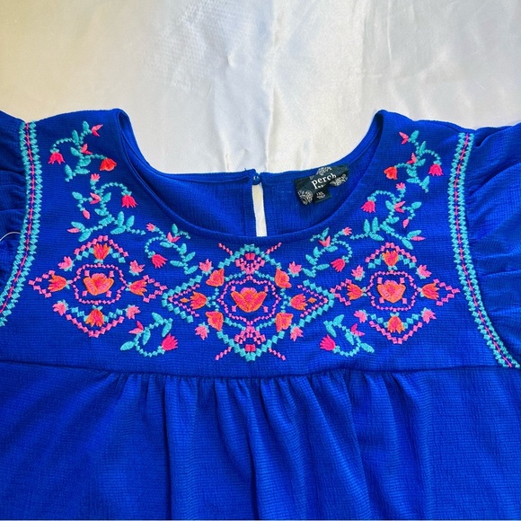 Perch By Blu Pepper Top SZ 1X Plus Embroidered Romantic Lightweight Floral Boho - Picture 2 of 8
